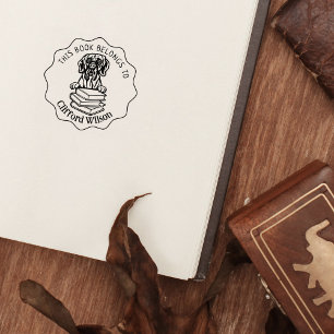 Niedliches Great Dane Dog Book Gummistempel