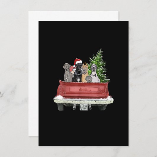 Niedliches Great Dane Weihnachtsgeschenk, Hunde Ma Einladung (Vorne/Hinten)