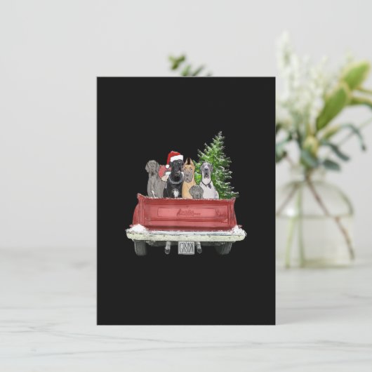 Niedliches Great Dane Weihnachtsgeschenk, Hunde Ma Einladung (Stehend Vorderseite)