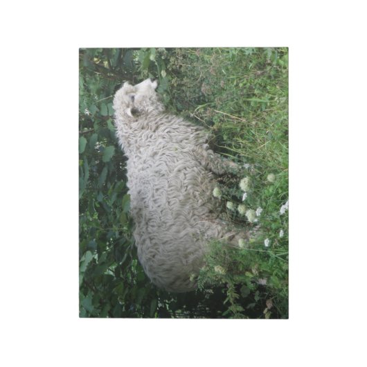 Niedliches Greedy Sheep Eating Notepad Notizblock (Rotiert)