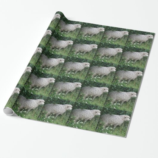 Niedliches Greedy Sheep Eating Wrapping Paper Geschenkpapier (Ungerollt)