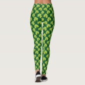 Niedliches Green Clover Kleeblatt Muster Leggings (Rückseite)