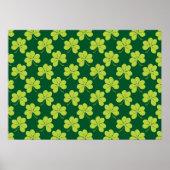 Niedliches Green Clover Kleeblatt Muster Poster (Vorne)
