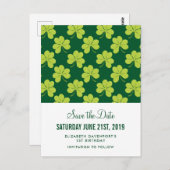 Niedliches Green Clover Kleeblatt Muster Save the  Postkarte (Vorne/Hinten)