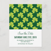 Niedliches Green Clover Kleeblatt Muster Save the Postkarte (Vorderseite)