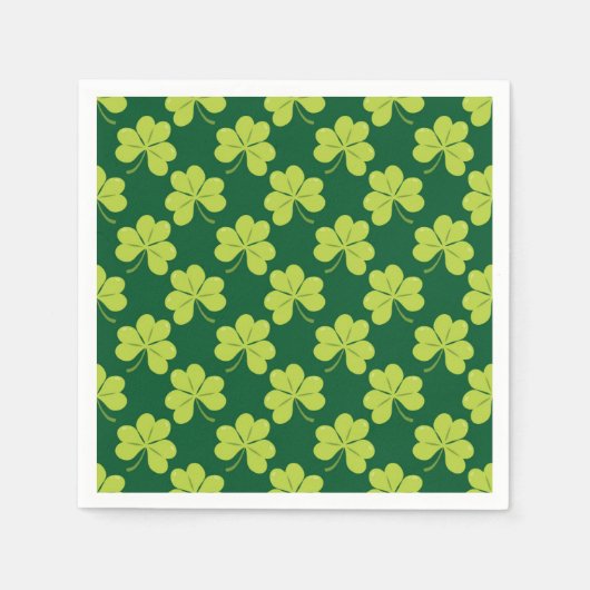 Niedliches Green Clover Kleeblatt Muster Serviette (Vorderseite)