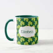 Niedliches Green Clover Kleeblatt Muster Tasse (Links)