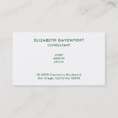 Niedliches Green Clover Kleeblatt Muster Visitenkarte (Rückseite)