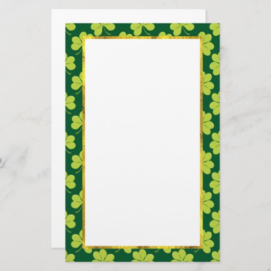 Niedliches Green Clover Muster mit einem Imitat Go Briefpapier (Vorne/Hinten)