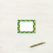 Niedliches Green Clover Muster Post-it Klebezettel (Auf Schreibtisch)