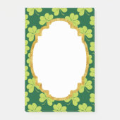 Niedliches Green Clover Muster Post-it Klebezettel (Vorderseite)