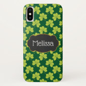 Niedliches Green Clover Pattern mit Extravagantem Case-Mate iPhone Hülle (Rückseite)