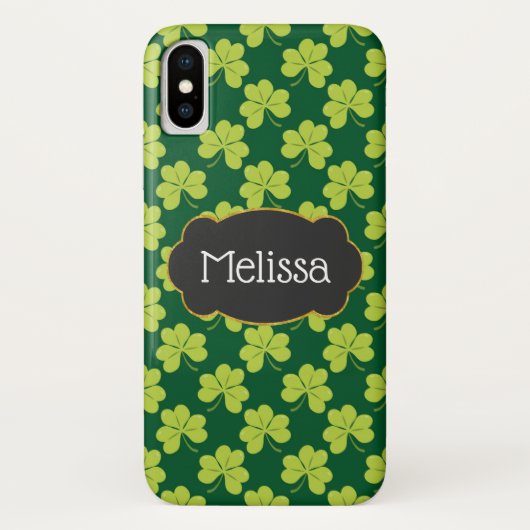 Niedliches Green Clover Pattern mit Extravagantem  Case-Mate iPhone Hülle (Rückseite)