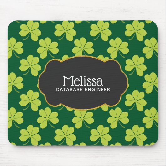 Niedliches Green Clover Pattern mit Extravagantem  Mousepad (Vorne)