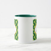 Niedliches Green Clover Pattern mit Extravagantem Tasse (Zentrum)