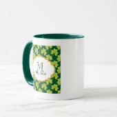 Niedliches Green Clover Pattern mit Extravagantem Tasse (Vorderseite Links)
