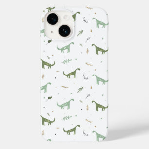 Niedliches Green Dinosaurier Muster Case-Mate iPhone 14 Hülle