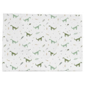 Niedliches Green Dinosaurier Muster Große Geschenktüte (Rückseite)