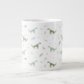 Niedliches Green Dinosaurier Muster Jumbo-Tasse (Vorderseite)