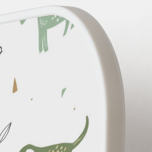 Niedliches Green Dinosaurier Muster Pickleball Schläger (Linke Seite)