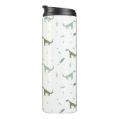 Niedliches Green Dinosaurier Muster Thermosbecher (Nach rechts gedreht)