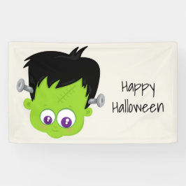 Niedliches Green Frankenstein Monster-Gesicht Hall Banner