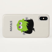 Niedliches Green Frankenstein Monster-Gesicht Hall Case-Mate iPhone Hülle (Rückseite (Horizontal))