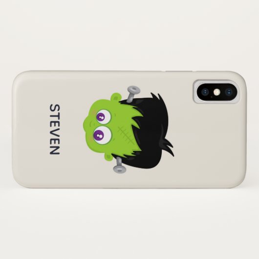 Niedliches Green Frankenstein Monster-Gesicht Hall Case-Mate iPhone Hülle (Rückseite (Horizontal))