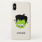 Niedliches Green Frankenstein Monster-Gesicht Hall Case-Mate iPhone Hülle (Rückseite)