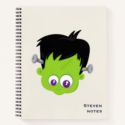 Niedliches Green Frankenstein Monster-Gesicht Hall Notizblock (Vorderseite)