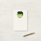 Niedliches Green Frankenstein Monster-Gesicht Hall Post-it Klebezettel (Auf Schreibtisch)