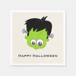 Niedliches Green Frankenstein Monster-Gesicht Hall Serviette