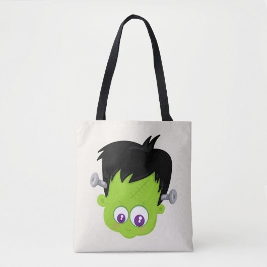 Niedliches Green Frankenstein Monster-Gesicht Hall Tasche (Vorderseite)