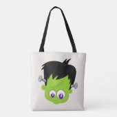 Niedliches Green Frankenstein Monster-Gesicht Hall Tasche (Rückseite)
