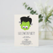Niedliches Green Frankenstein Monster Halloween-Pa Postkarte (Stehend Vorderseite)