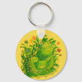 Niedliches Green Frog Artwork Gemälde Schlüsselanhänger (Vorderseite)