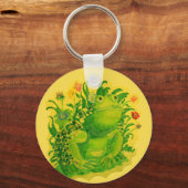 Niedliches Green Frog Artwork Gemälde Schlüsselanhänger (Vorderseite)