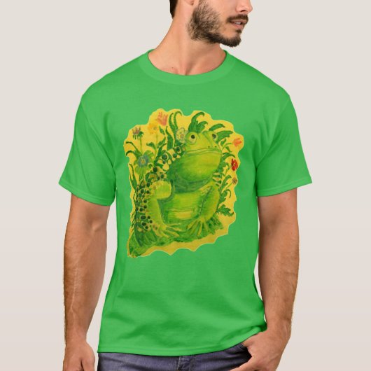 Niedliches Green Frog Artwork Painting Unisex T-Shirt (Vorderseite)