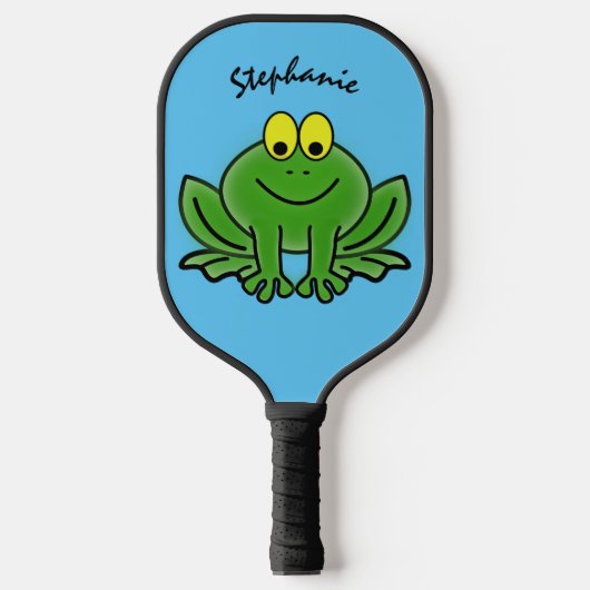 Niedliches Green Frog Design Pickleball Paddel Schläger (Vorderseite)