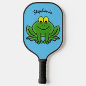 Niedliches Green Frog Design Pickleball Paddel Schläger (Rückseite)