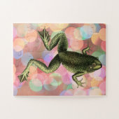 Niedliches Green Frog Young Child Puzzle (Horizontal)