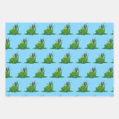 Niedliches Green Frosch Design Geschenkpapier Set (Vorderseite 2)