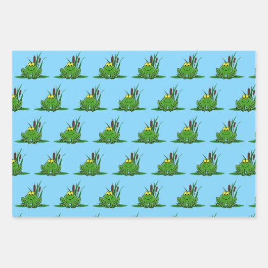 Niedliches Green Frosch Design Geschenkpapier Set (Vorderseite 2)