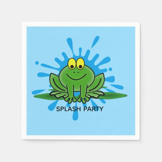 Niedliches Green Frosch Design Paper Napkins Serviette (Vorderseite)