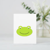 Niedliches Green Frosch-Gesicht Postkarte (Stehend Vorderseite)