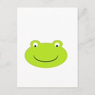 Niedliches Green Frosch-Gesicht Postkarte