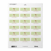 Niedliches Green Gingham Muster und Babytragen Adressaufkleber (Vorne)