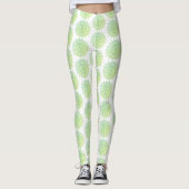 Niedliches Green Gold Mandala Muster Hübsch Leggings (Vorderseite)