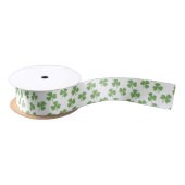 Niedliches Green Irish Kleeblatt Clover Pattern Ri Satinband (Spule)