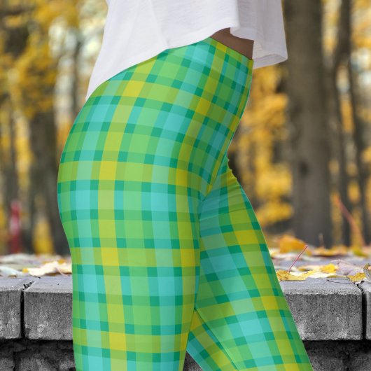 Niedliches Green Karo Muster Leggings